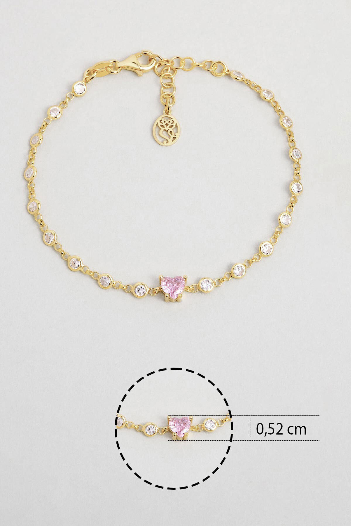 So CHIC... Aşk Yolu 18 Ayar Sarı Altın Kaplama 19 Cm Gümüş Bileklik görsel 3