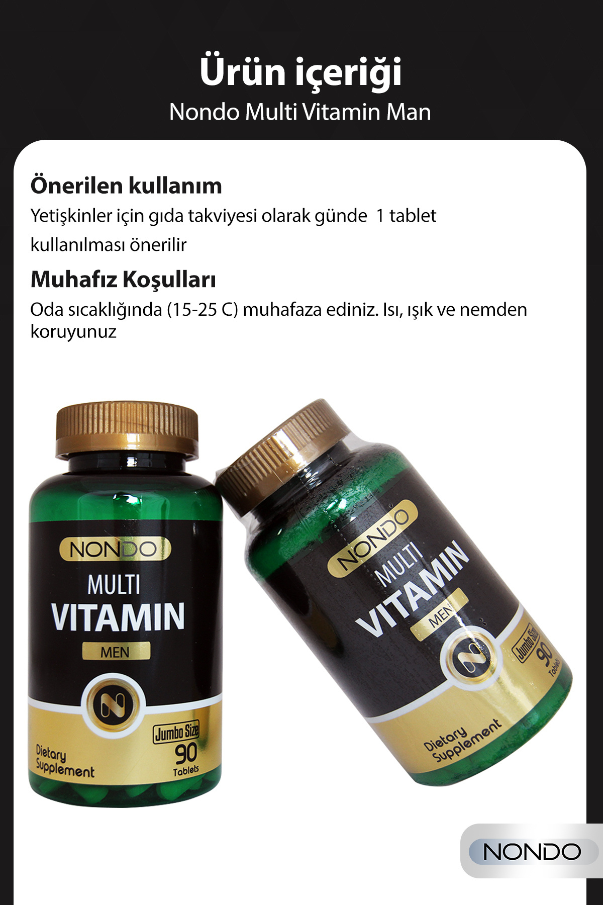 Nondo-Multivitamin Men 90 Tablets Jumbo Size (Multi Vitamin Special for Men) 4