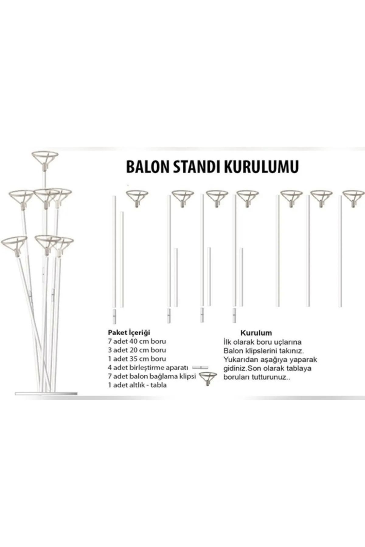 Deniz Party Store-2 Pieces of Standing Balloon Stand with 7 Sticks Set of 2 (Balloon Is Not Included.) 8