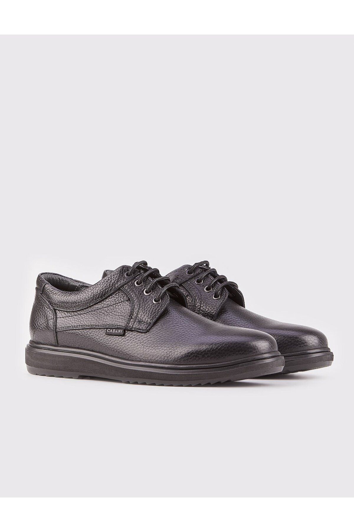 Cabani-Genuine Leather Black Lace-Up Men's Casual Shoes 2