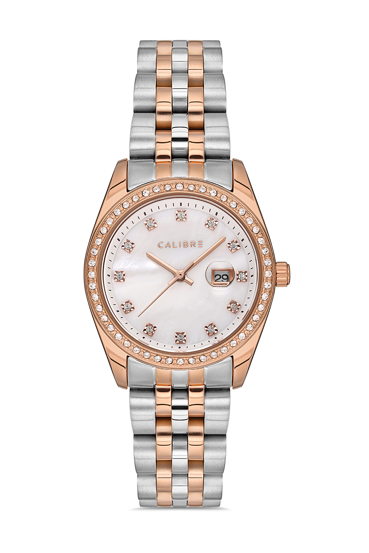 Calibre-Shein Series Metalic / Copper Steel Band Women's Wristwatch 1