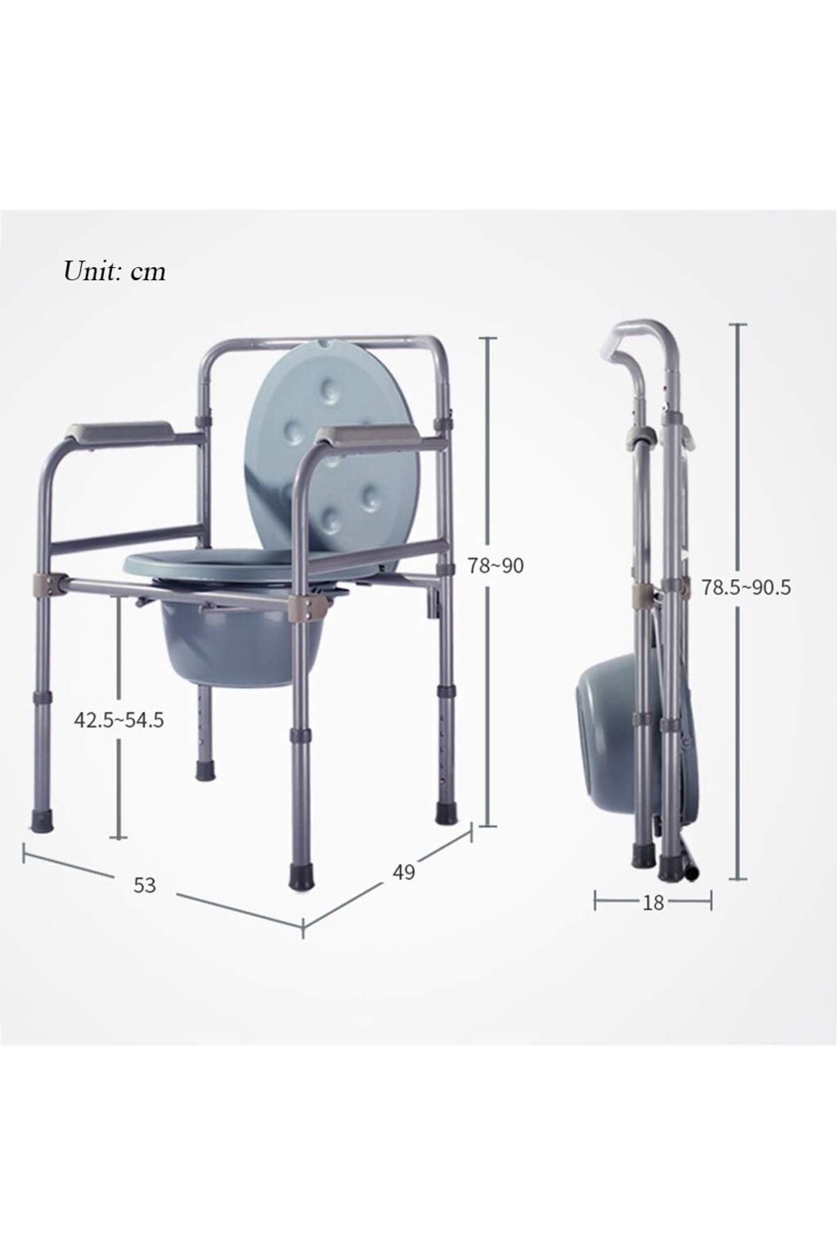 Foshan Jianliang-Multi-functional Foldable Bedside Commode Chair with Sturdy Frame for Elderly and Disabled 3