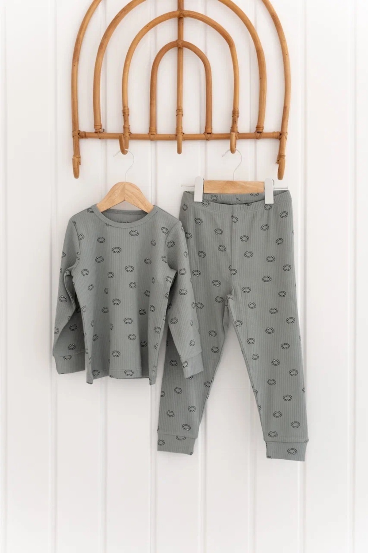 Lilabio-100% Cotton Patterned Girls' Pajama Set 5