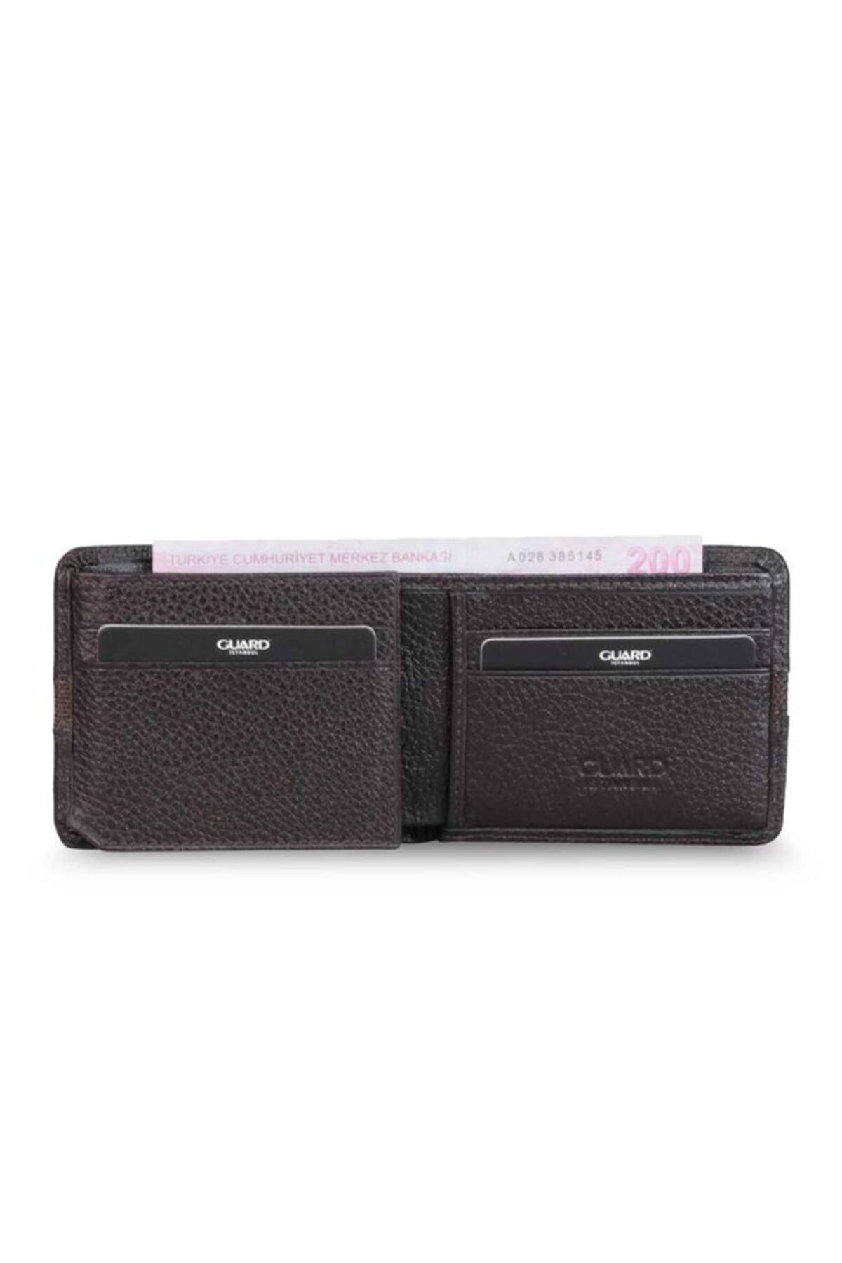 GUARD-Brown Sports Striped Genuine Leather Men's Wallet P830 5
