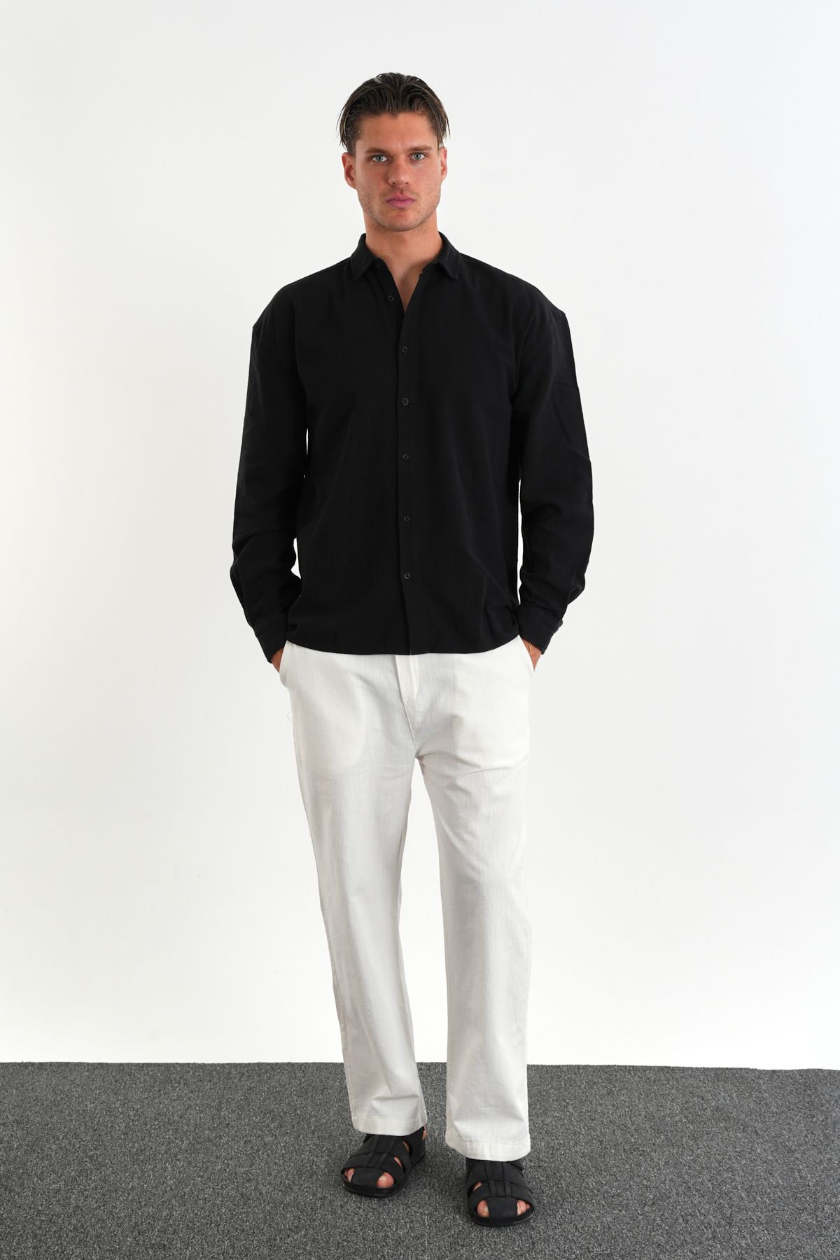 Redline-Ανδρικό βαμβακερό πουκάμισο Comforted Oversize 2