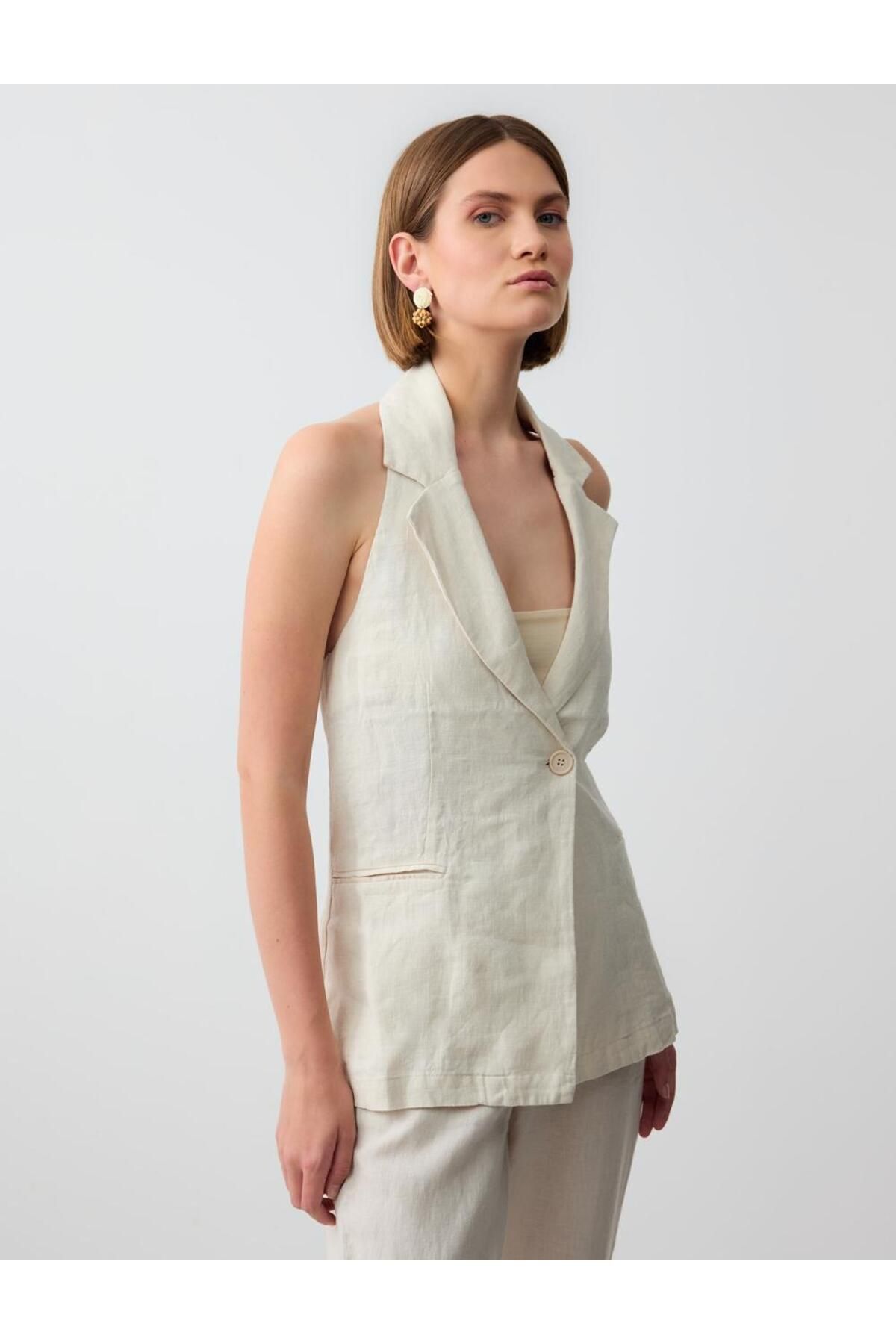 Jimmy Key-Vestă Stone 100% in, slim-fit, fără spate, cu buzunare 3