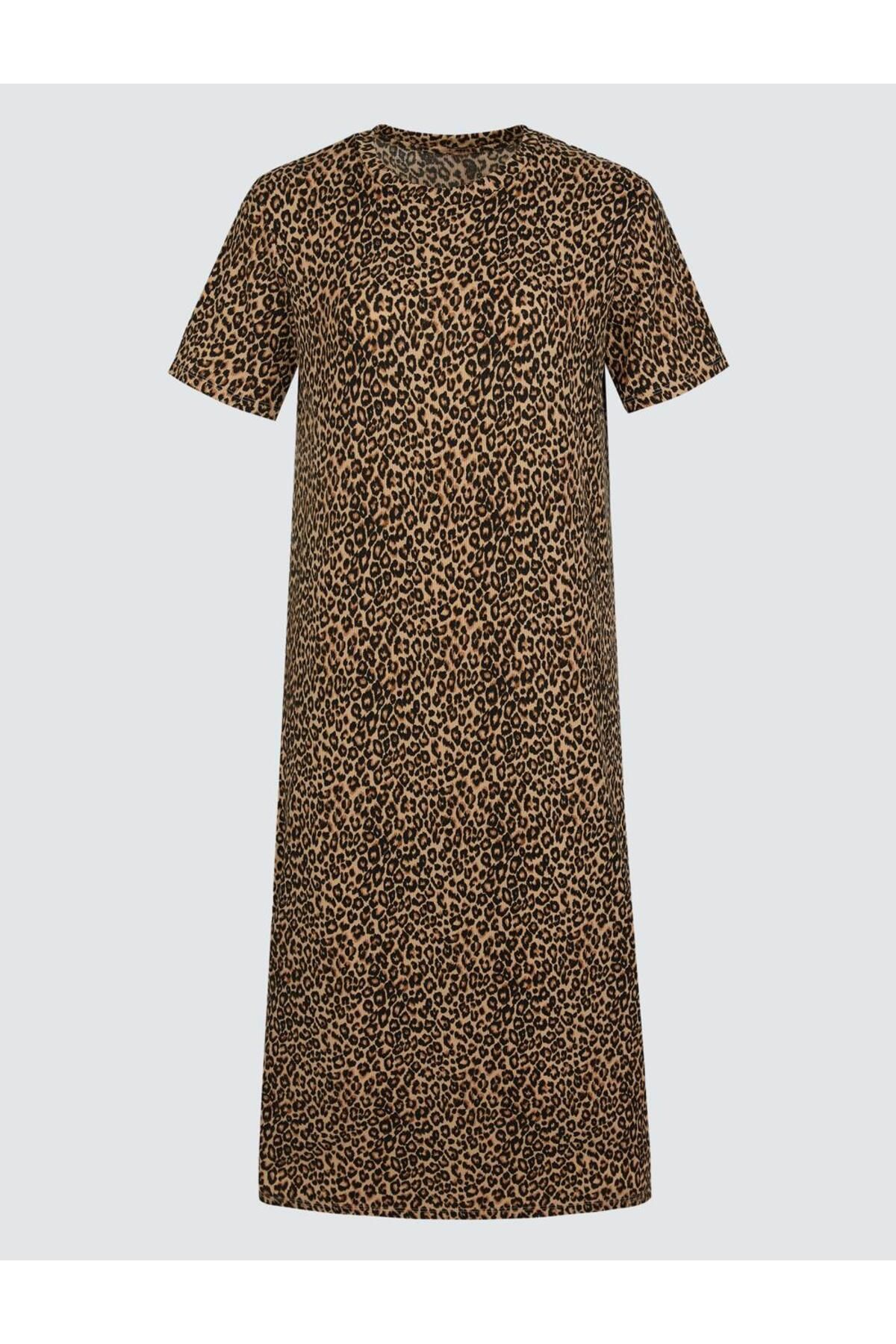 Jimmy Key-Print Straight Cut Crew Neck Short Sleeve Knitted Dress 7