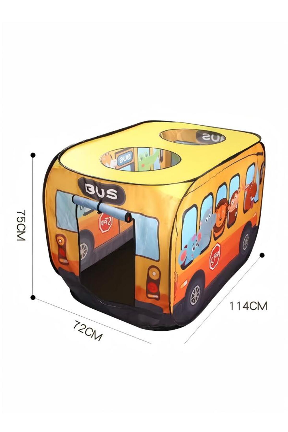 خيمة حافلة صفراء مع حقيبة حمل خيمة داخلية منبثقة للأطفال