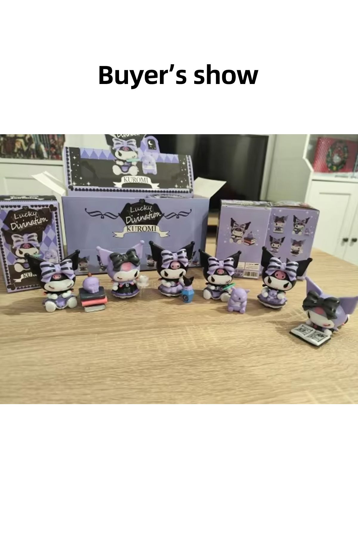 Miniso-random style 1pcs 6Pcs Set Sanrio Kuromi Blind Box Lucky Divination Series Action Figure Doll Surpri 6
