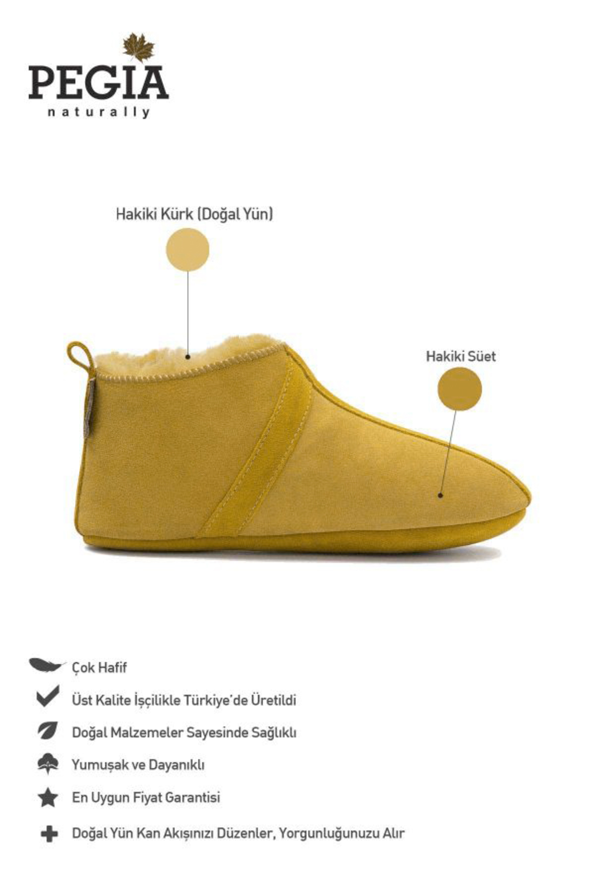 Pegia Kürklü Unisex Panduf 191203 görsel 2
