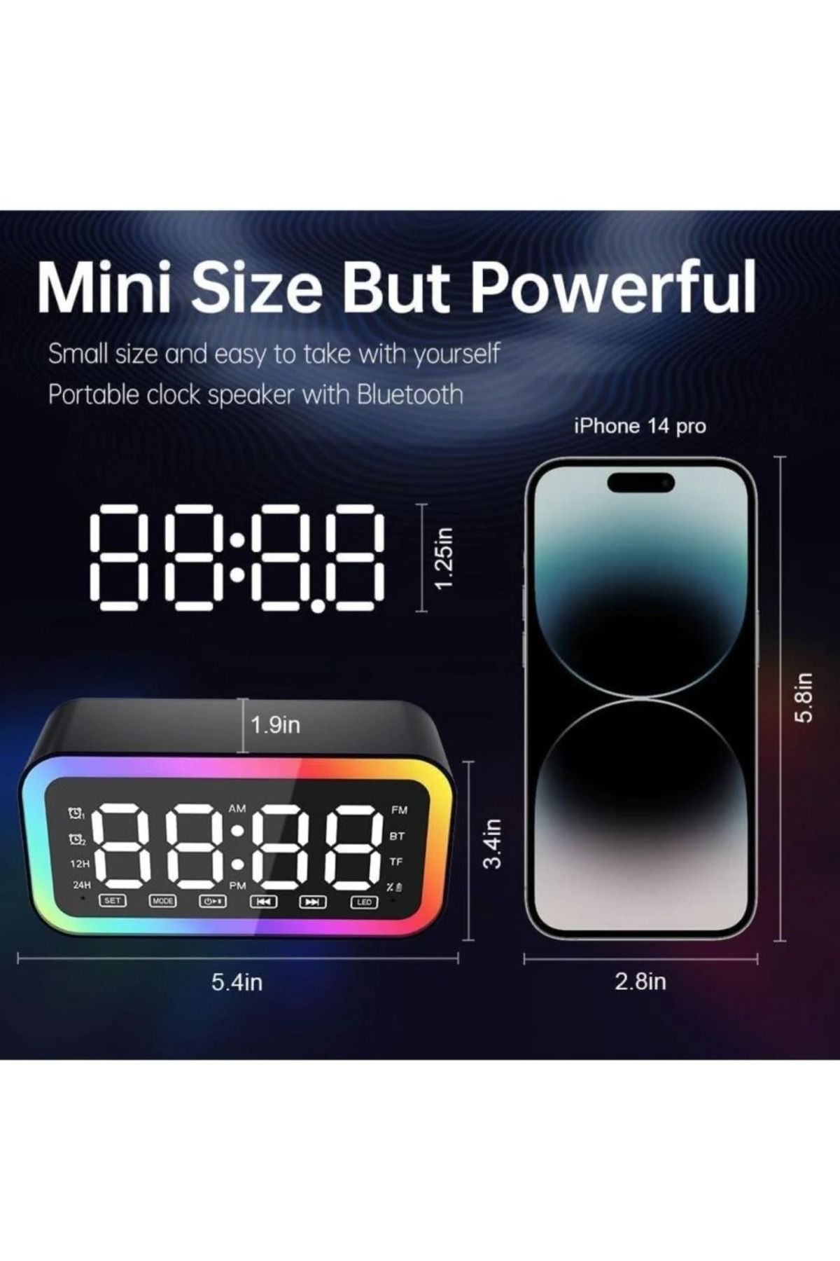 DLC-Digital Alarm Clock with Speaker and Radio Temperature for Home and Office 5