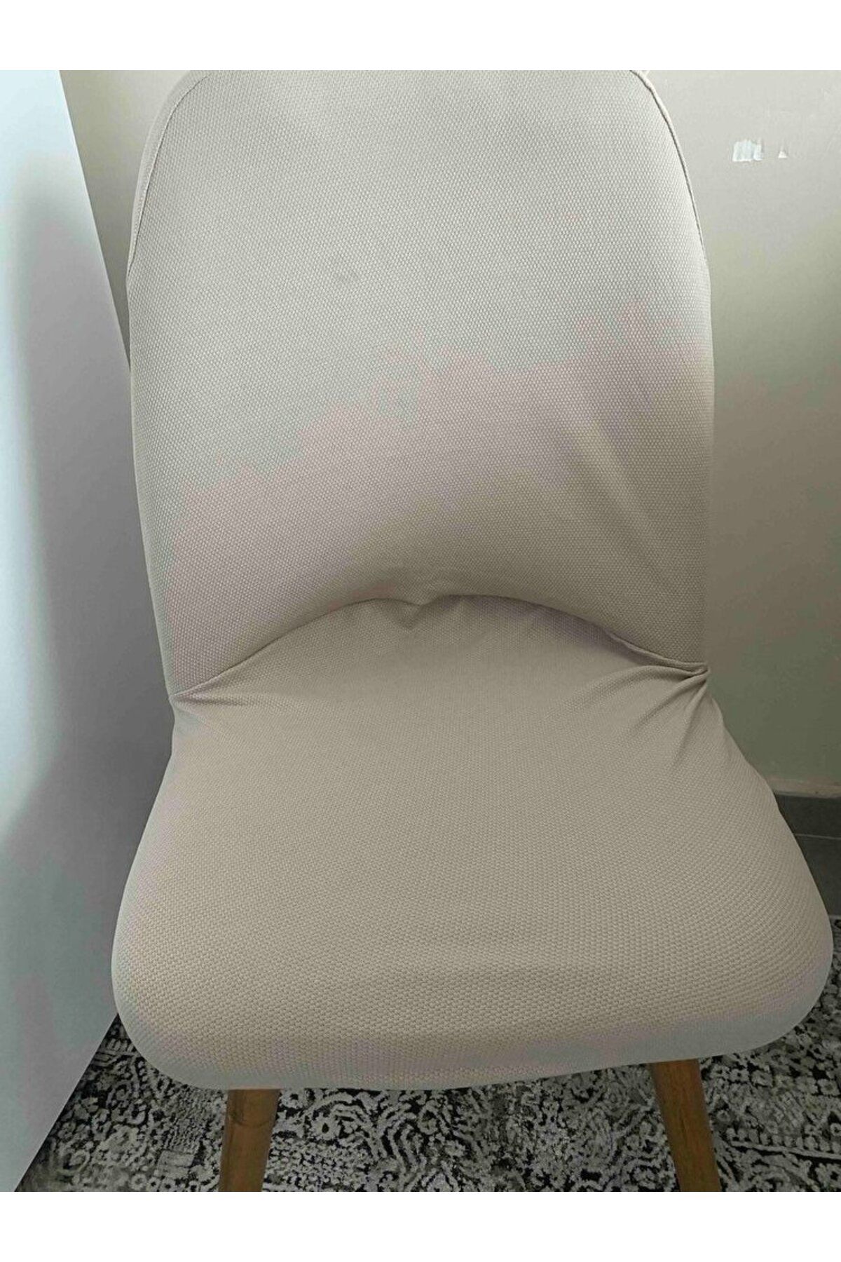 Faiend-Lycra Oval Chair Cover Round Chair Cover Balpetek Gray 4