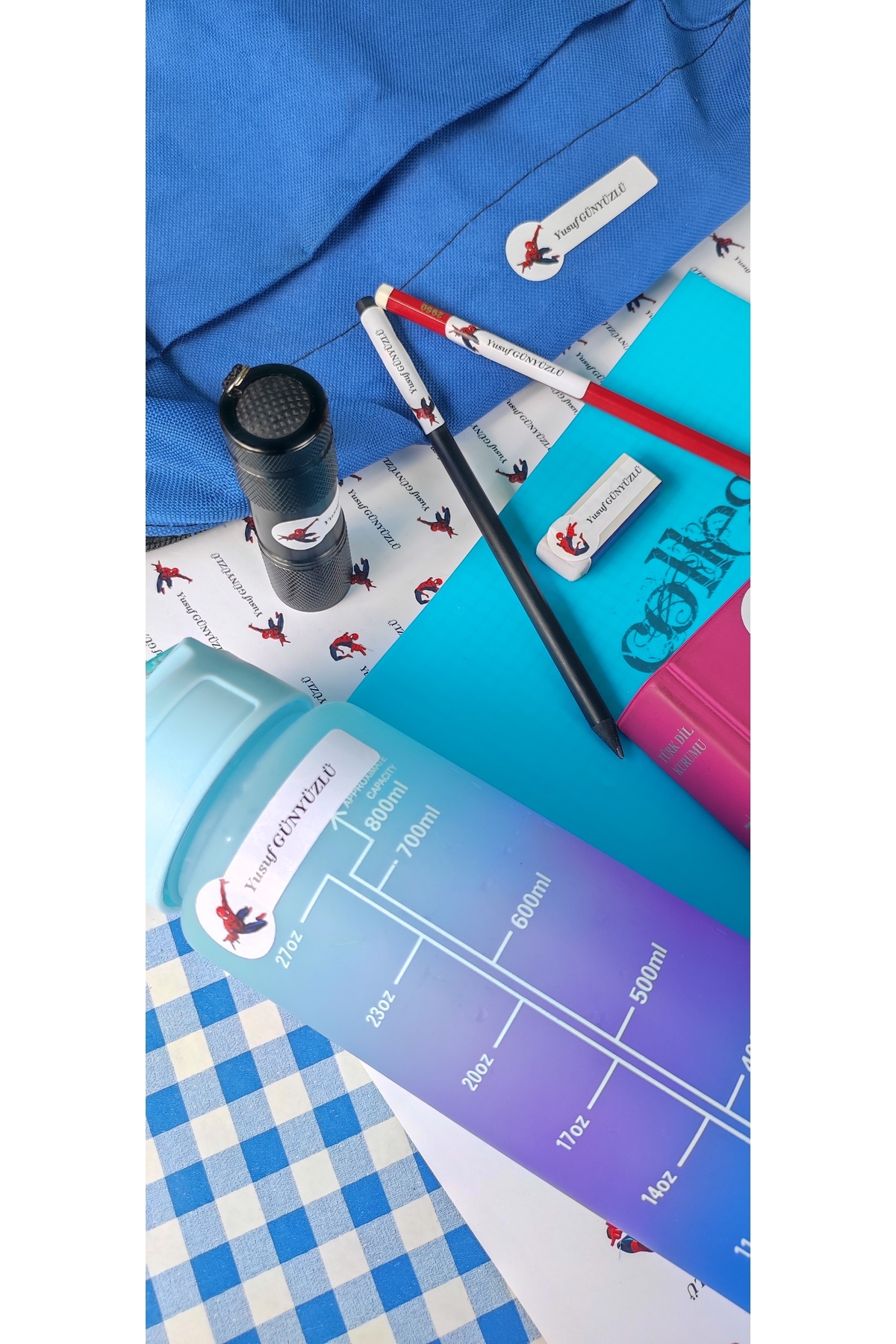 YUNUS COPY-School Label Pen Notebook Label Spiderman Themed Custom Name Writable Label - 252Pcs 7