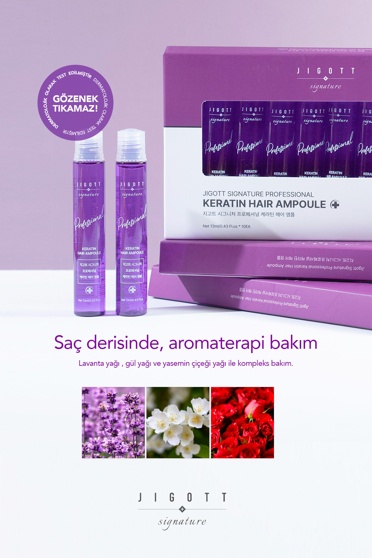 Keratin İçeren Konsantre Saç Bakım Serum Set Jigott Professional Keratin Hair Ampoule 13ml — 88095412827J2 — تصویر 4 از 6