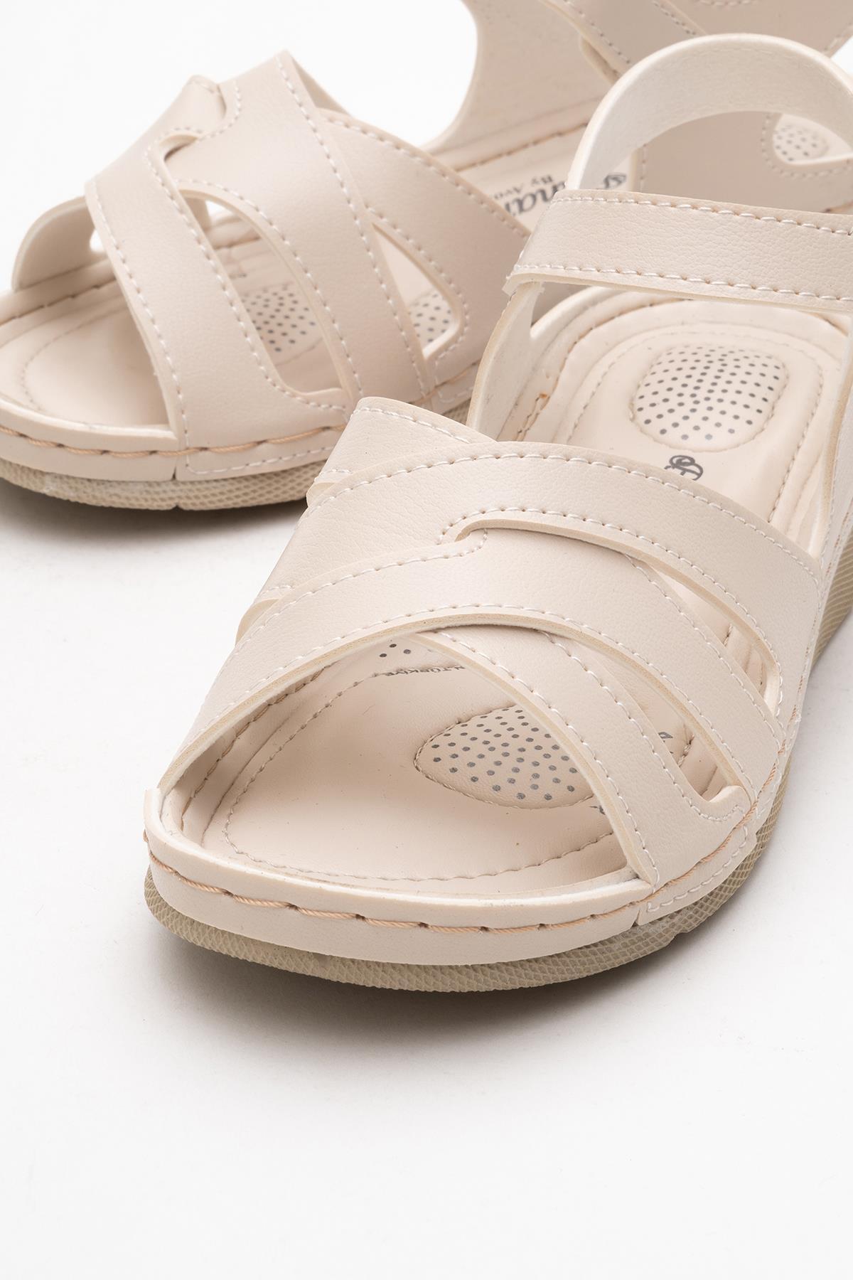 ShoesBag  Kadın Günlük Anatomik/ Ortopedik Taban Topuk Dikeni Önleyici Sandalet, Ekstra Rahat Sandalet - Görsel 3