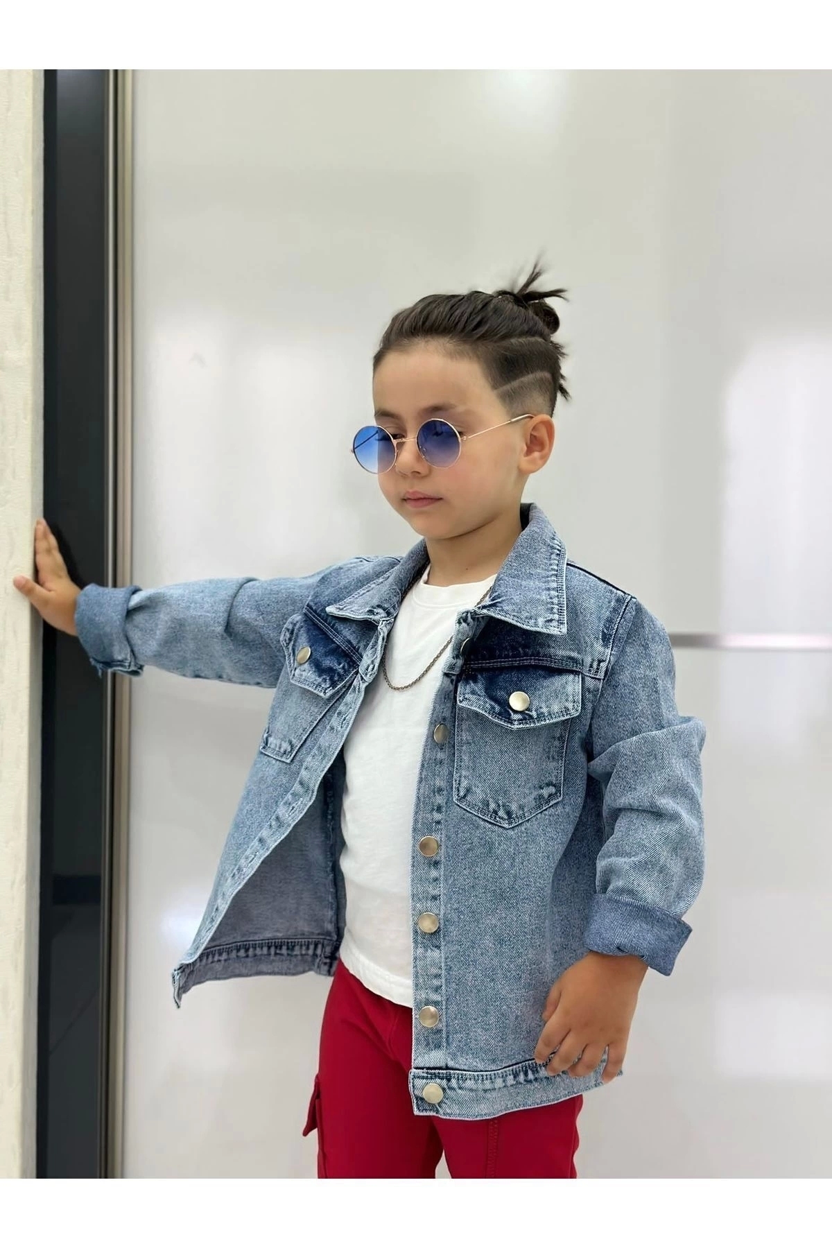 DUDOR KİDS  Mickey Mause Nakışlı Kot Ceket-bayramlik - Görsel 4