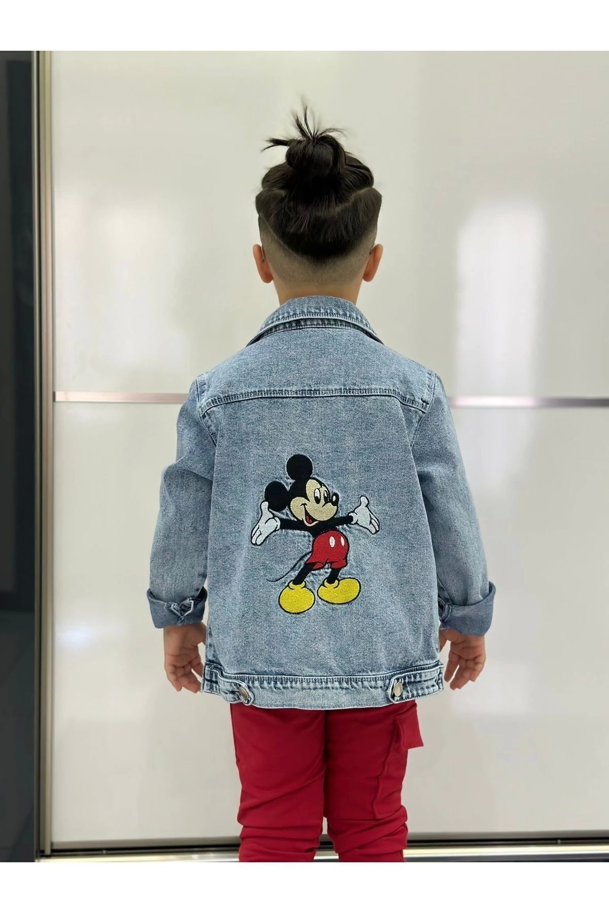 DUDOR KİDS  Mickey Mause Nakışlı Kot Ceket-bayramlik - Görsel 3