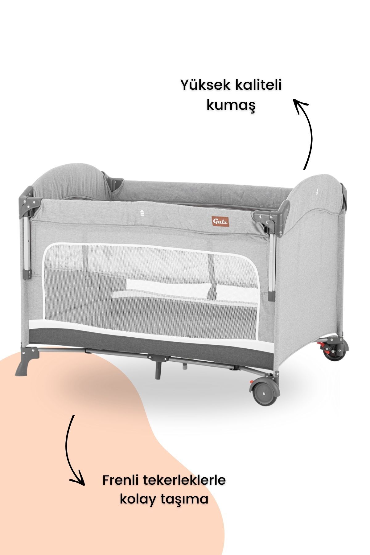 Gulz Omega Anne Yanı Sallanır Cibinlikli Oyun Parkı Bebek Beşik 70x110 Cm Yataklı fotoğrafı 2 (önizleme)