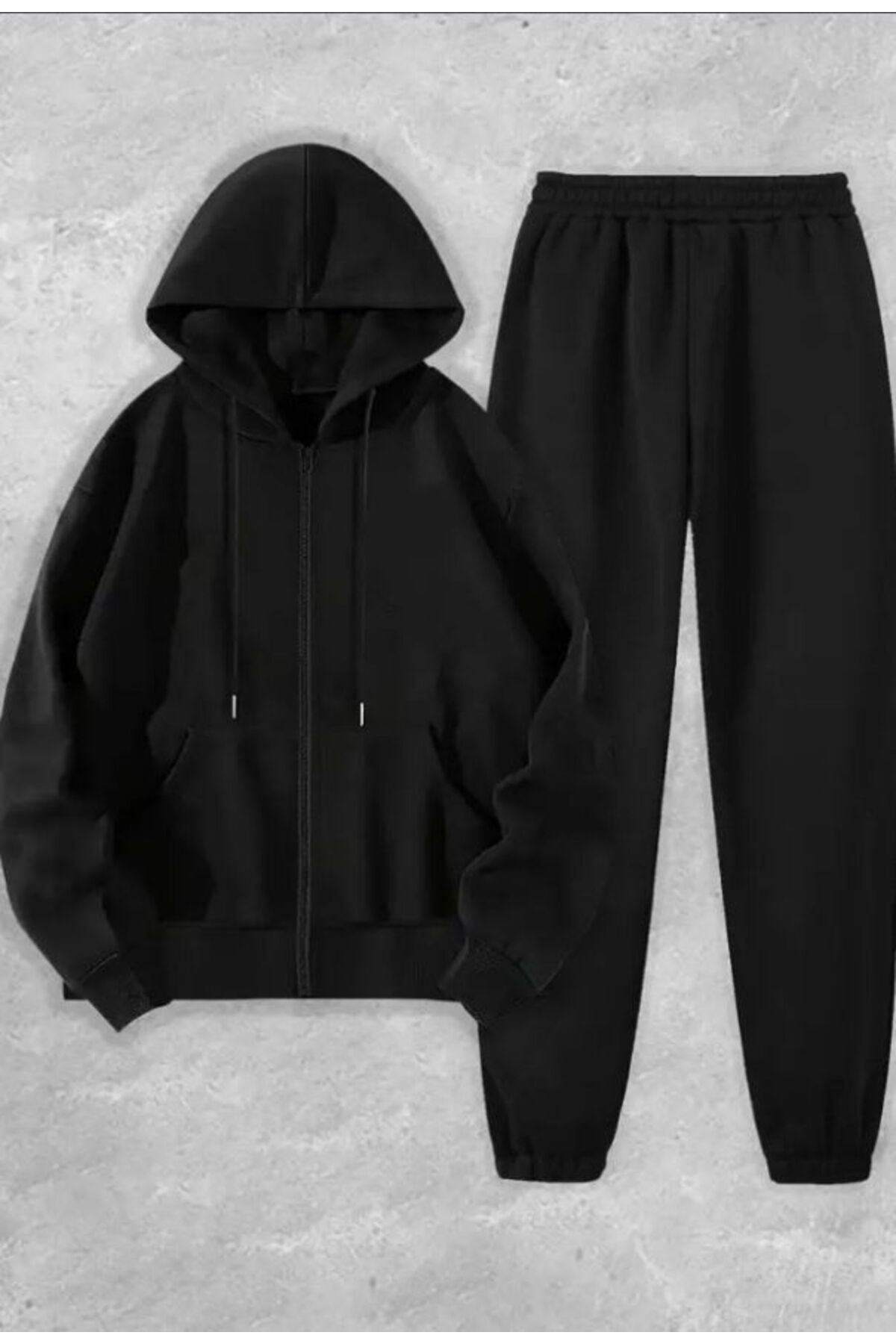 VERSCOVE Sweat kanguru cepli fermuar kapamalı kapişonlu eşofman takımı