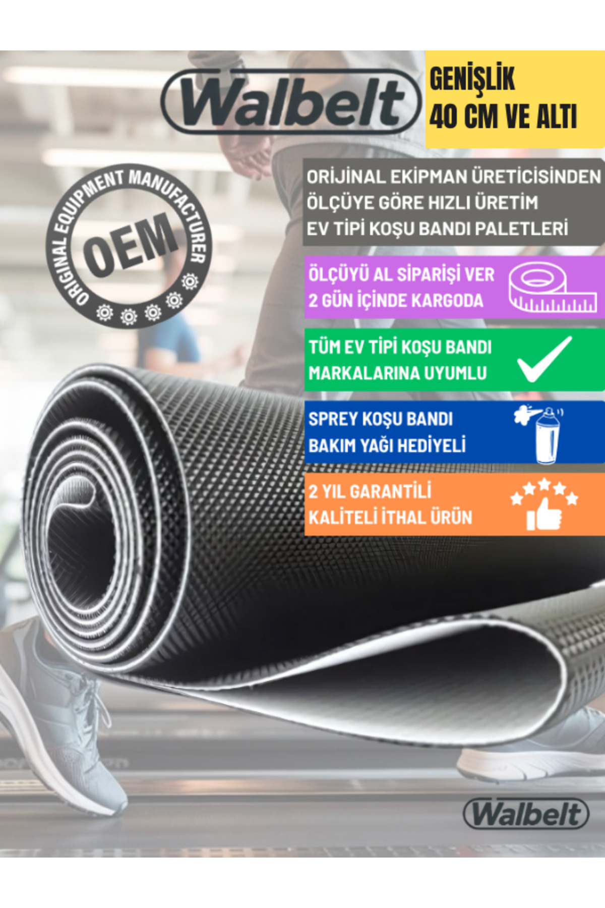 Walbelt Koşu Bandı Paleti (BANTI) Ölçüye Göre Üretim.en 40 Cm'e Kadar. Ev Tipi Tüm Markalara Uyumlu