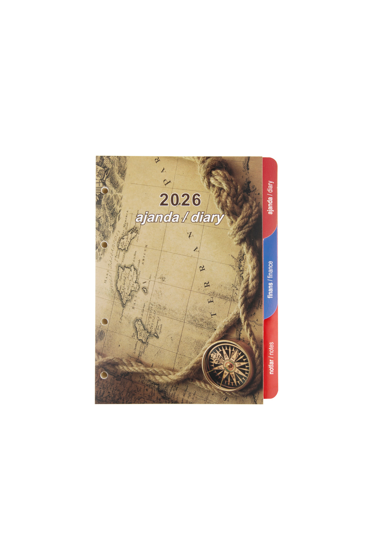 2K 2026 Yeni Yıl Organizer Ajanda Yedeği 4 Delikli A5 Tarihli Çizgili Blok Ivory Kağıt 15x21 Cm