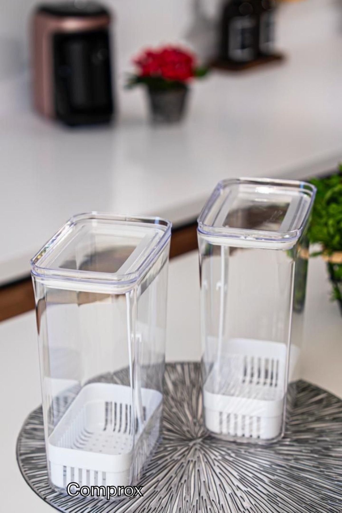 Comprox-Greenery Storage Container Set of 2 – 2900 ml |   Vegetable Storage & Refrigerator Freshener Box 5