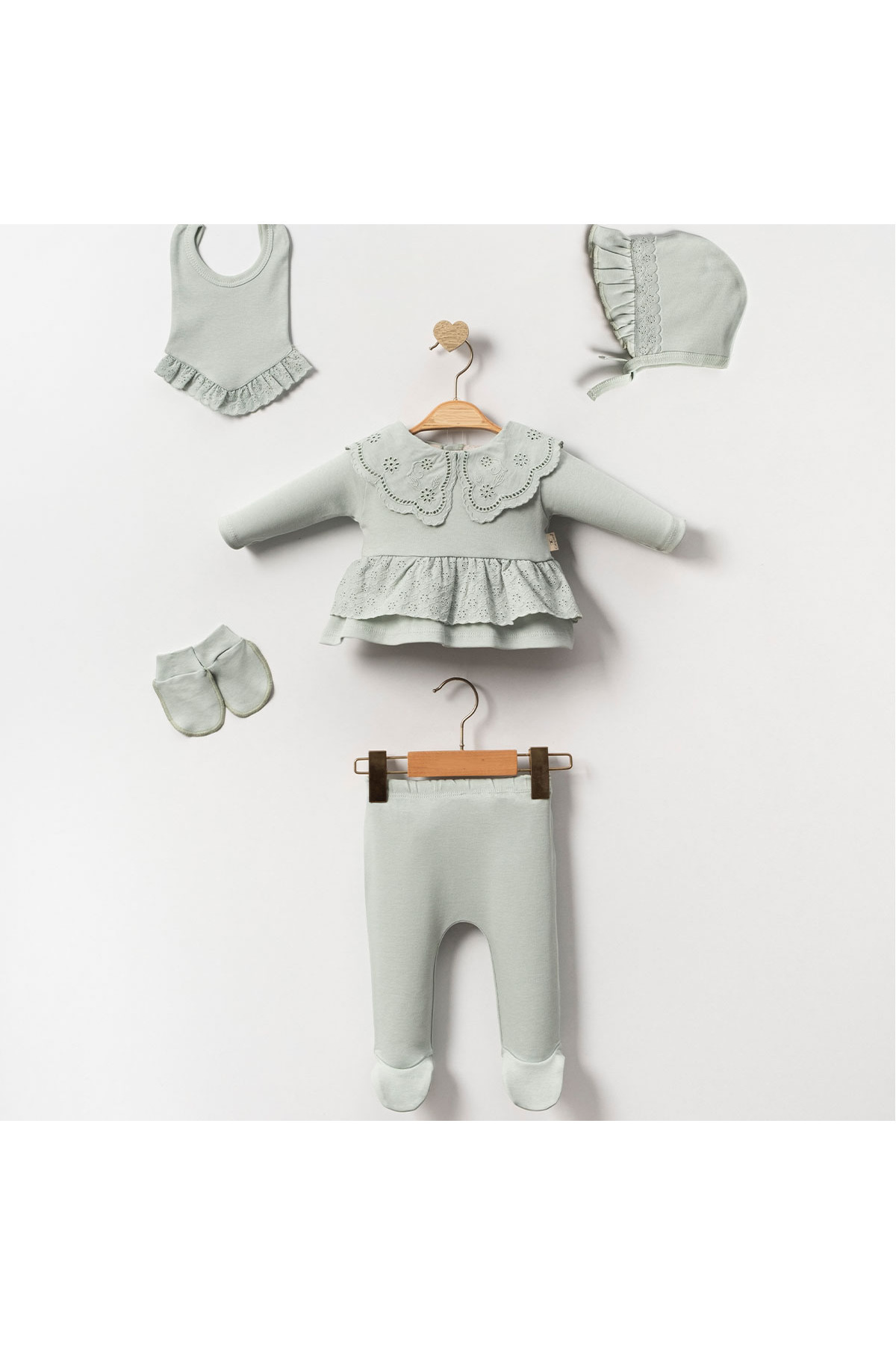 Ozz Baby YENİDOĞAN KIZ BEBEK 0-3 AY ELITE 5Lİ HASTANE ÇIKIŞI ZIBIN SETİ fotoğrafı 2 (önizleme)