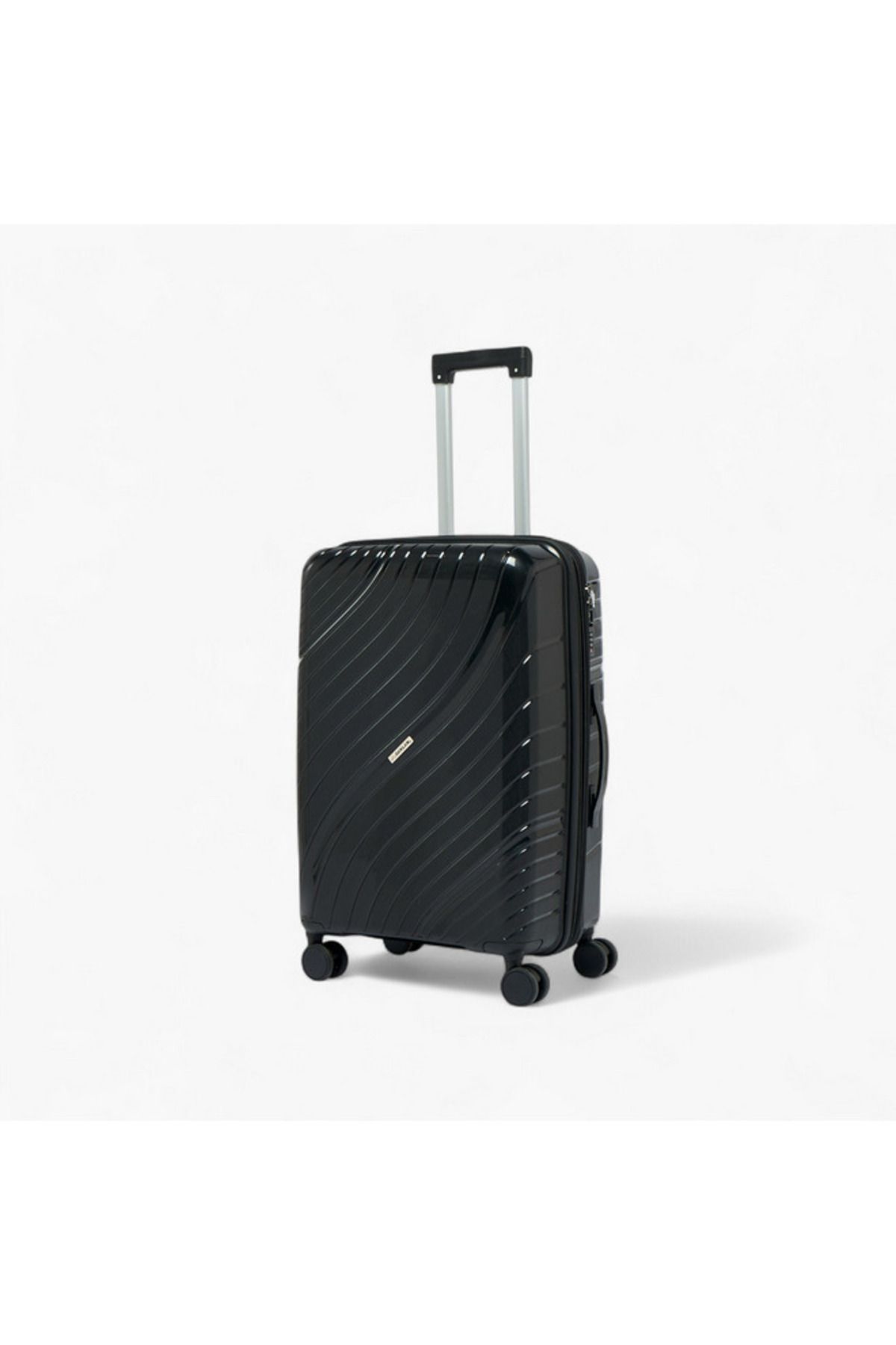 Oaklan by Shoexpress-Textured Hardcase Trolley Bag with Retractable Handle - 24 Inches Check-in Bag 2