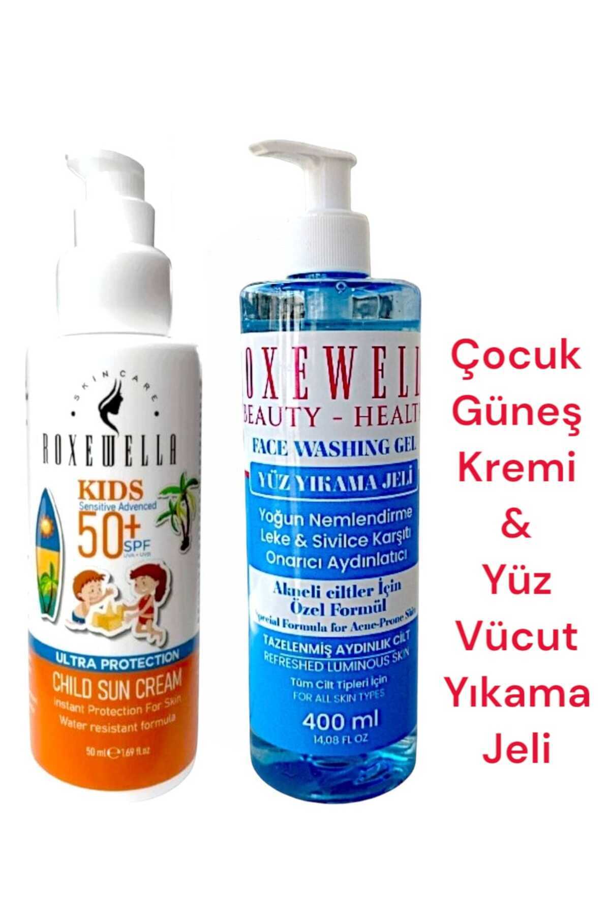 ROXEWELLA Çocuk-bebek Güneş Kremi 50ml 50spf & Yüz Vücut Yıkama Jeli