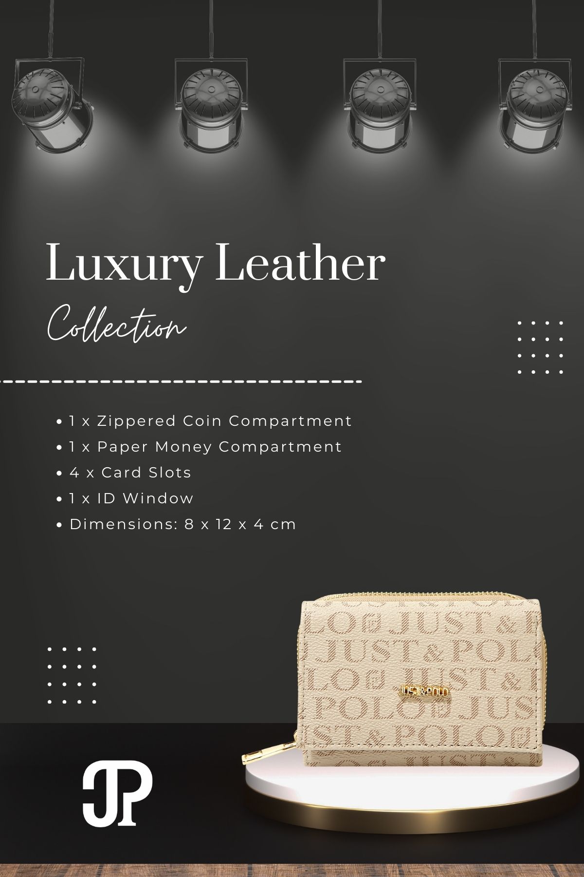 Just Polo-Original Women's Luxury Series Soft Leather Stylish Card Holder Wallet with Coin & Paper Money Compartment Zipper 3