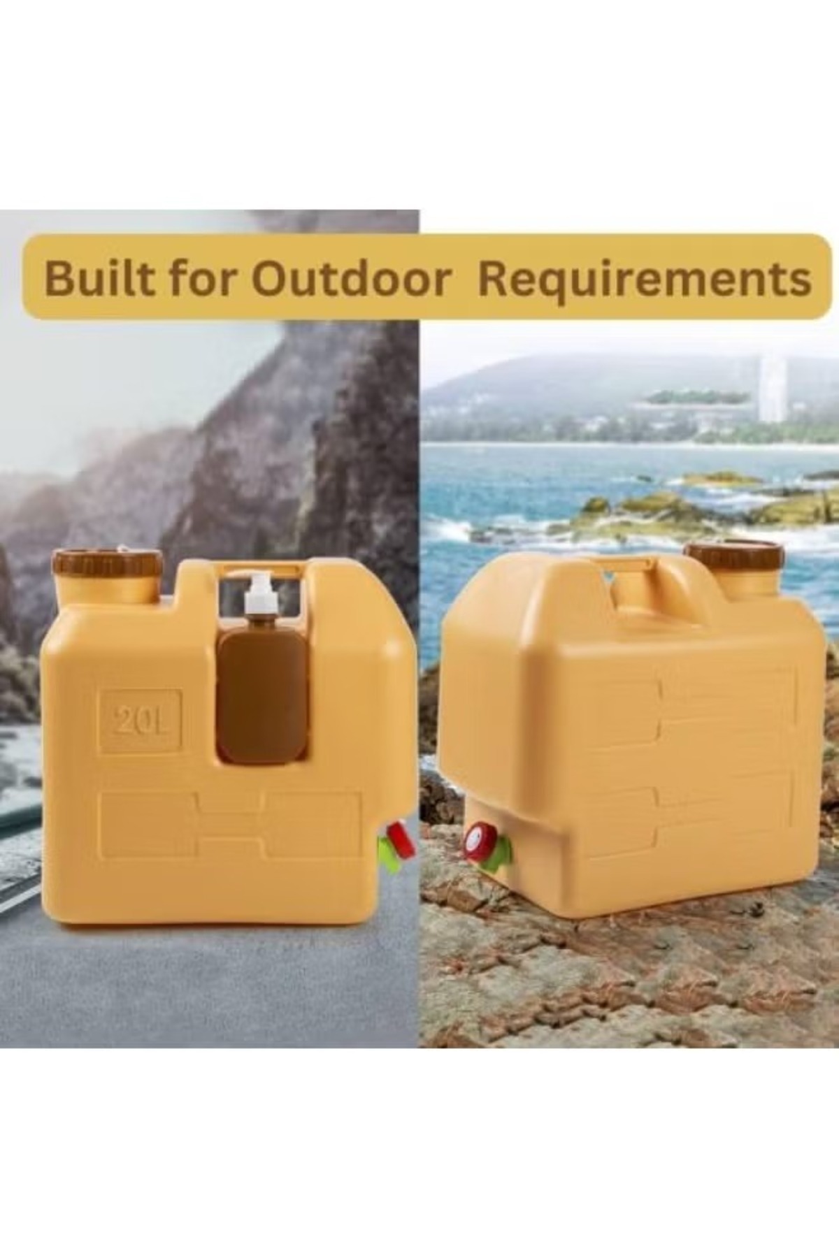 DLC-20L Portable Water Storage Container with Faucet, BPA Free Empty Water with 500ml Hand Wash Bottle 3