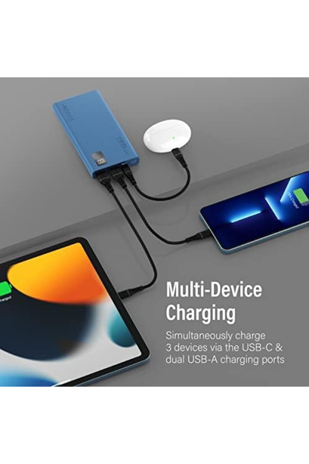 Promate-Power Bank, Universal 10000mAh Ultra-Slim Portable Charger with 10W USB-C Input/Output PORT, 5