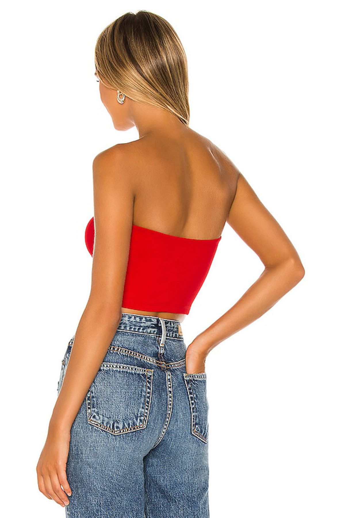 AFR CLOTHES-Women's Double Layer Jersey Fabric Strapless Crop Top 3