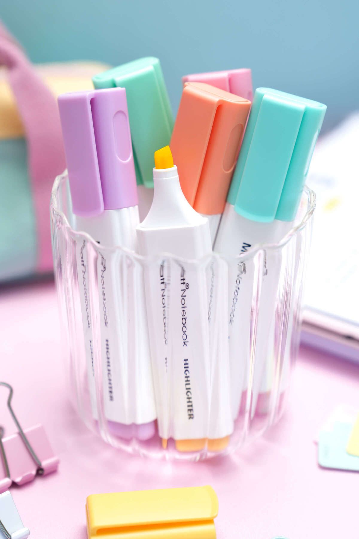 Matt Notebook-Set of 6 Highlighter Pastel Color Highlighter Pens 3