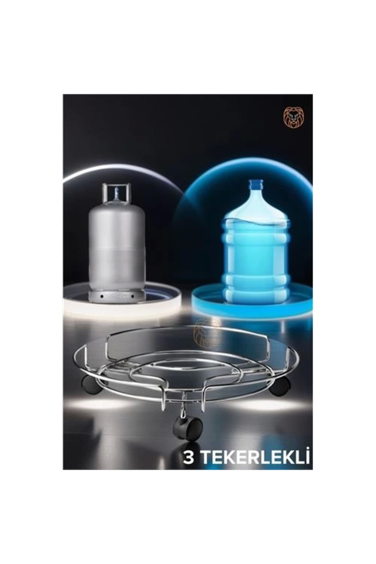 PAZAR DÜNYASI BFS Tekerlekli Alüminyum Tüp ve Damacana Altlığı