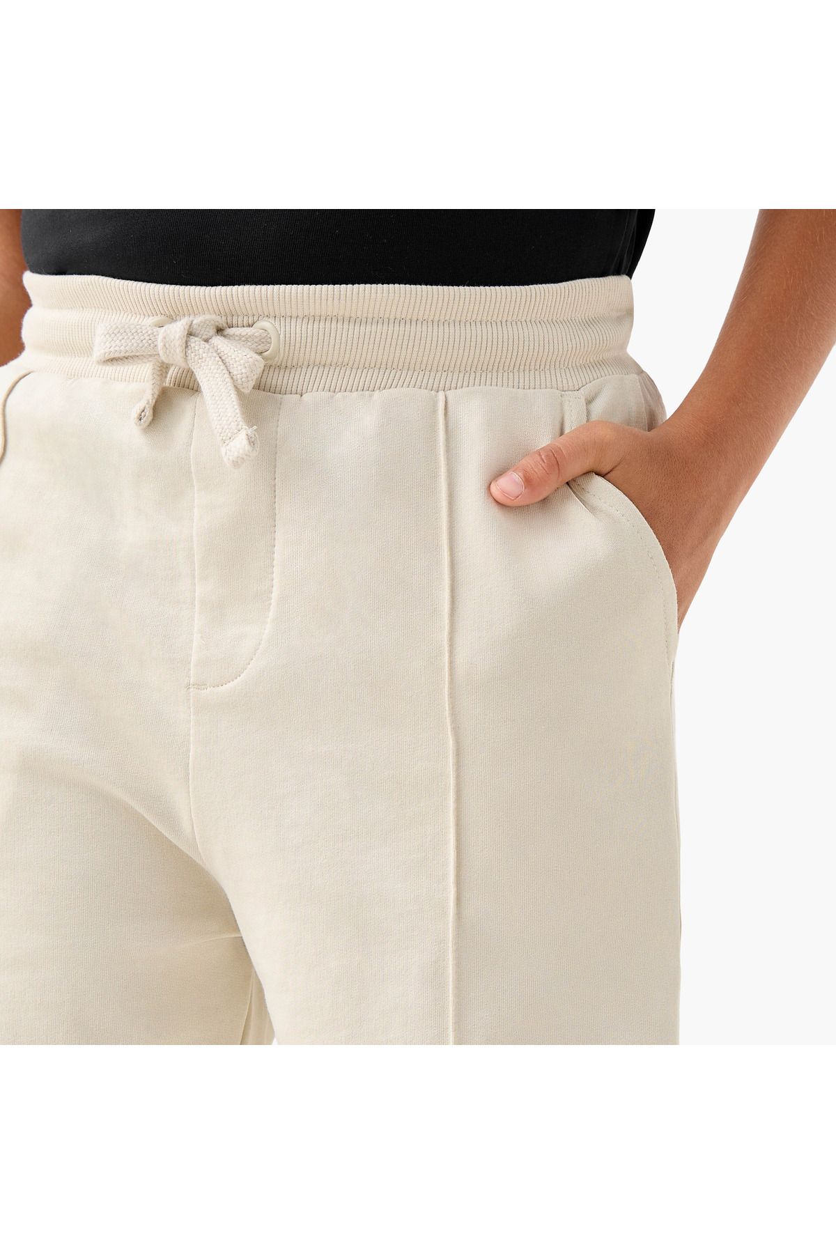 Juniors-Solid Joggers with Pockets and Drawstring Closure 4