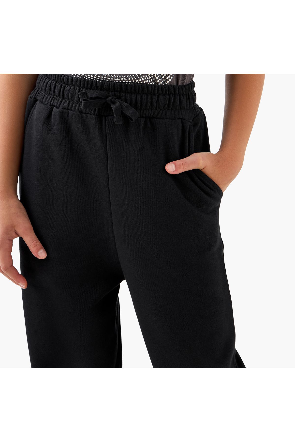 Juniors-Solid Joggers with Drawstring Closure and Pockets 4
