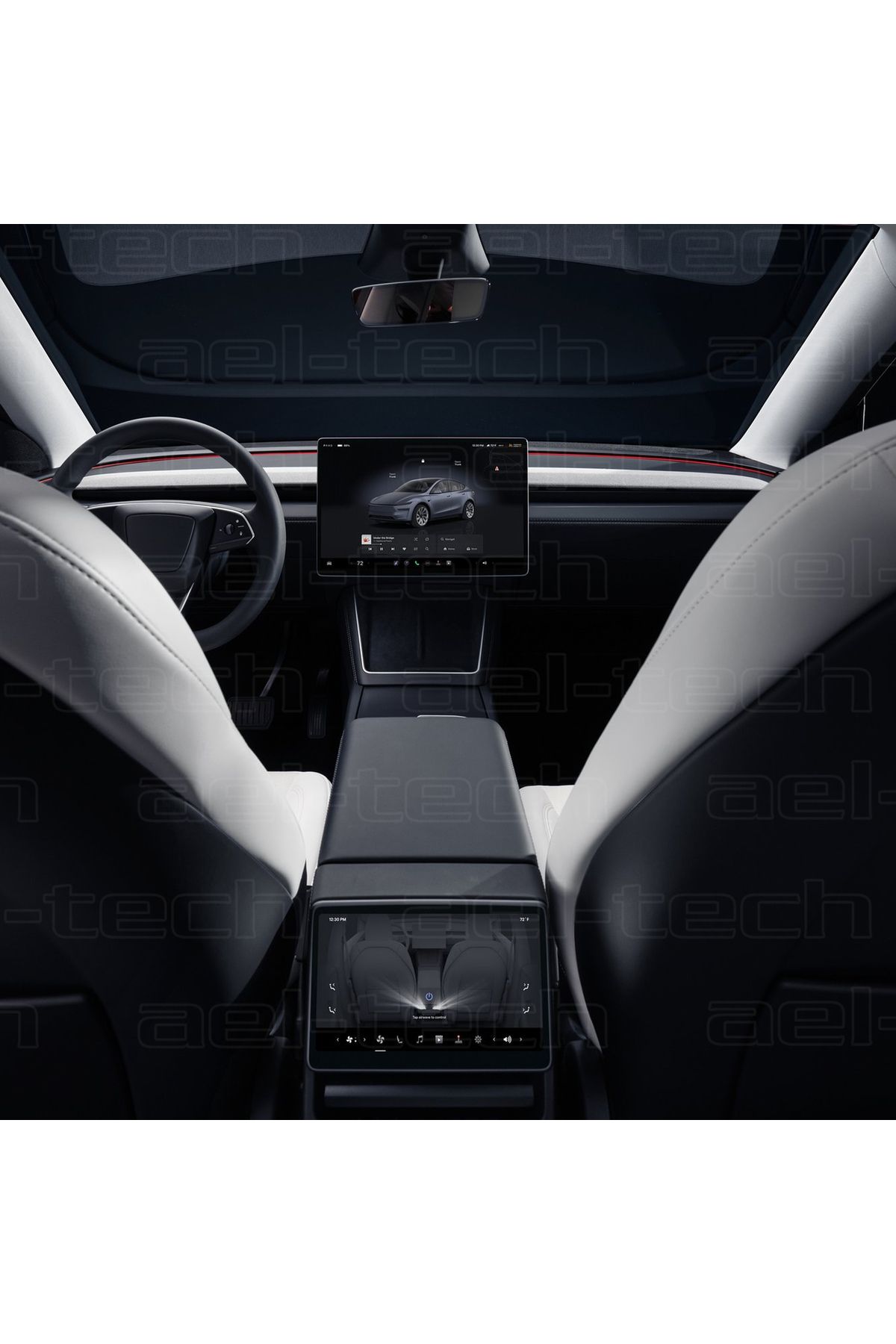 ael-tech-Tesla Model Y Juniper 2025 15.4 Inch Navigation and Rear Passenger Screen Compatible Nano Protector Set of 2 2