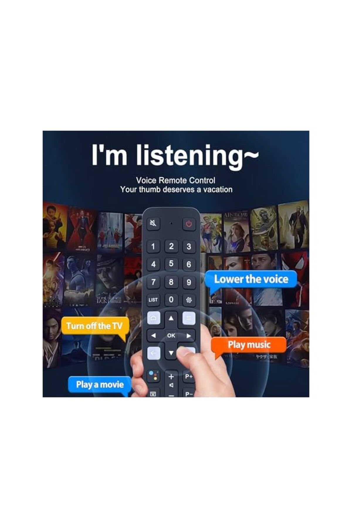 The Bros-RC901V FMR1 Replacement Voice Remote Control fit for TCL Smart, LCD, LED TVs 5