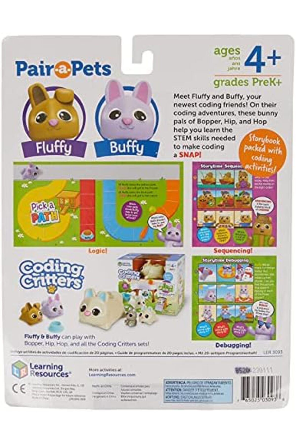 Learning Resources-Learning Resources Coding Critters™ Pair-a-Pets Fluffy & Buffy, Set of 1 2