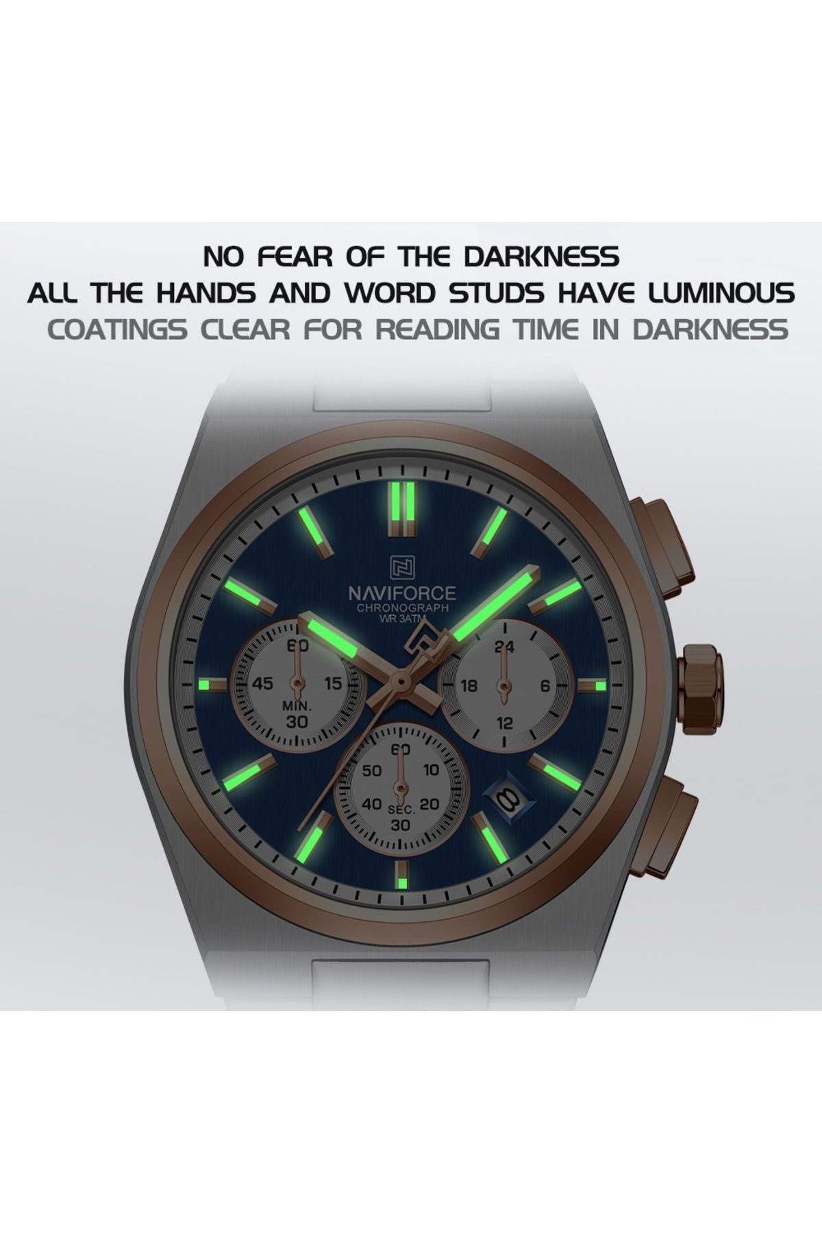 Naviforce-New Design Couple Matching Chronograph Watch Set with Multi Function Display Water Resistant 3