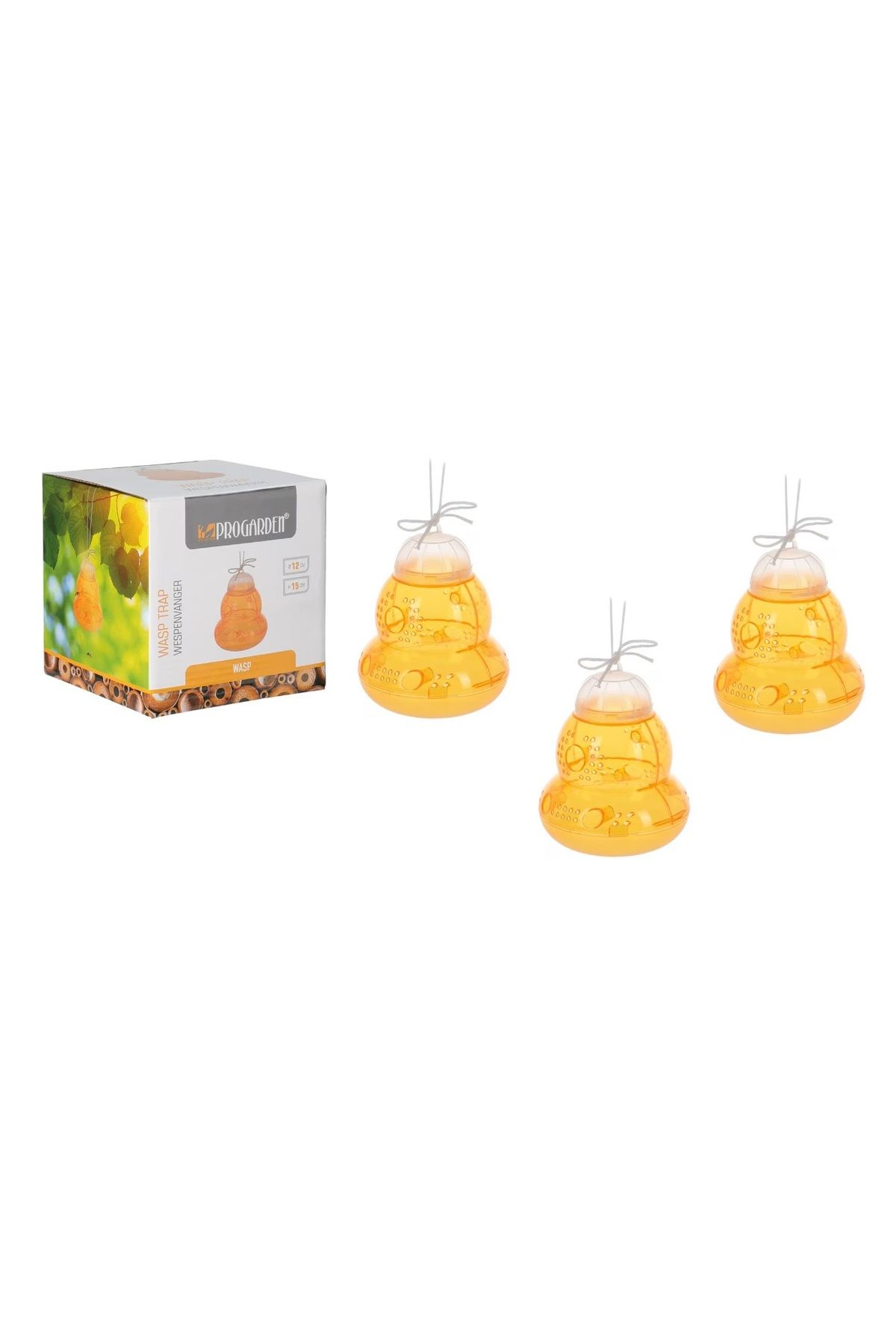Progarden-Set of 3 traps for wasps, bees, flies and insects, Progarden, plastic, yellow hive, 12x 15cm 1