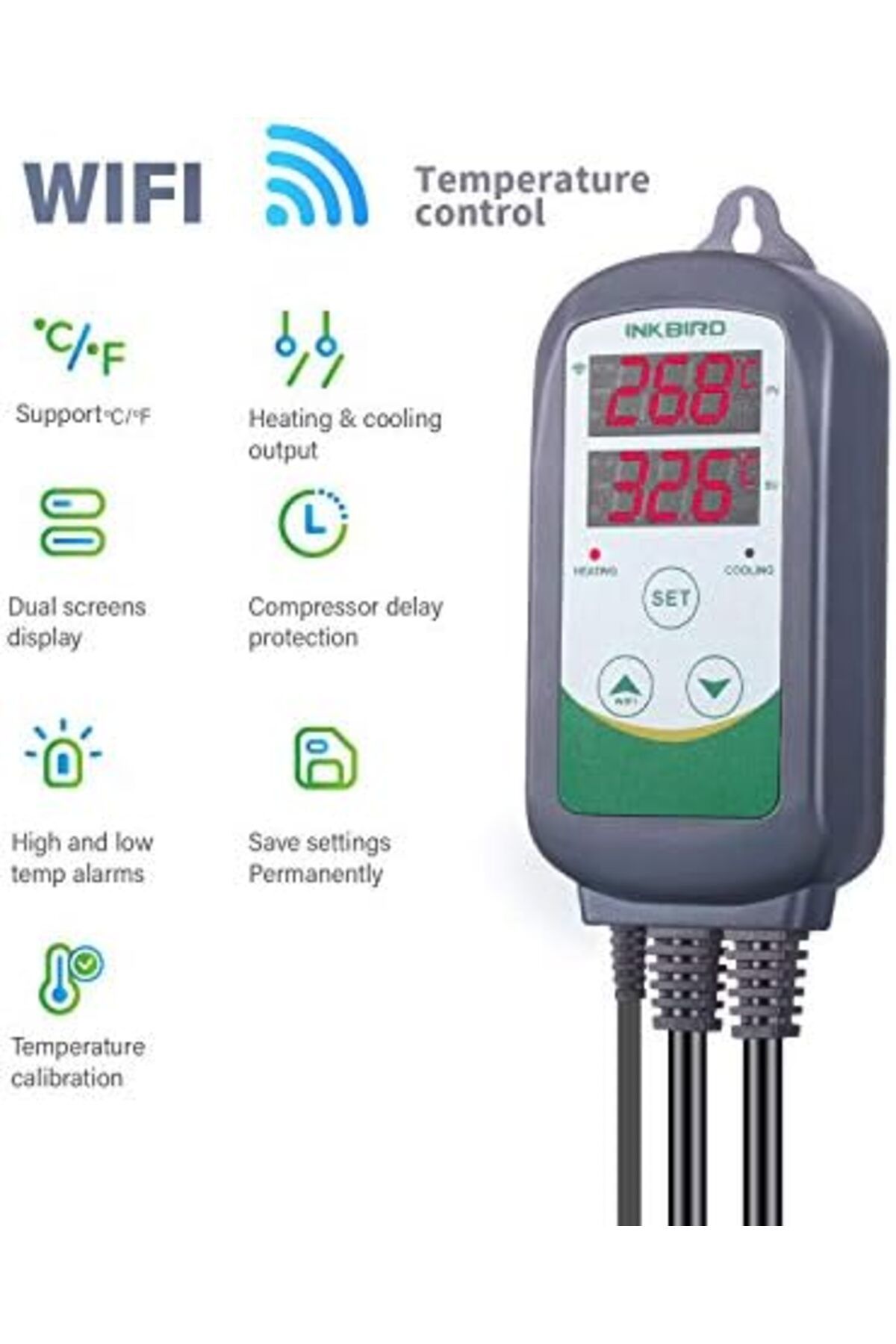 Inkbird-Digital WiFi Thermostat Heating and Cooling Control Temperature Controller Wireless Thermost 4