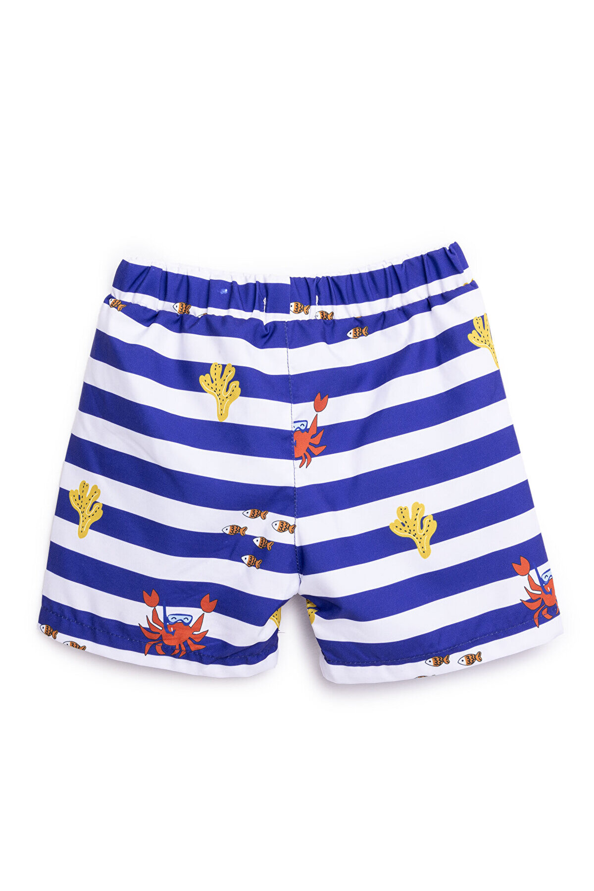 ebebek Hello Baby HelloBaby Erkek Bebek UV Koruma Şort Mayo Çizgili Yengeç Desen İpli Micro Kumaş fotoğrafı 2 (önizleme)