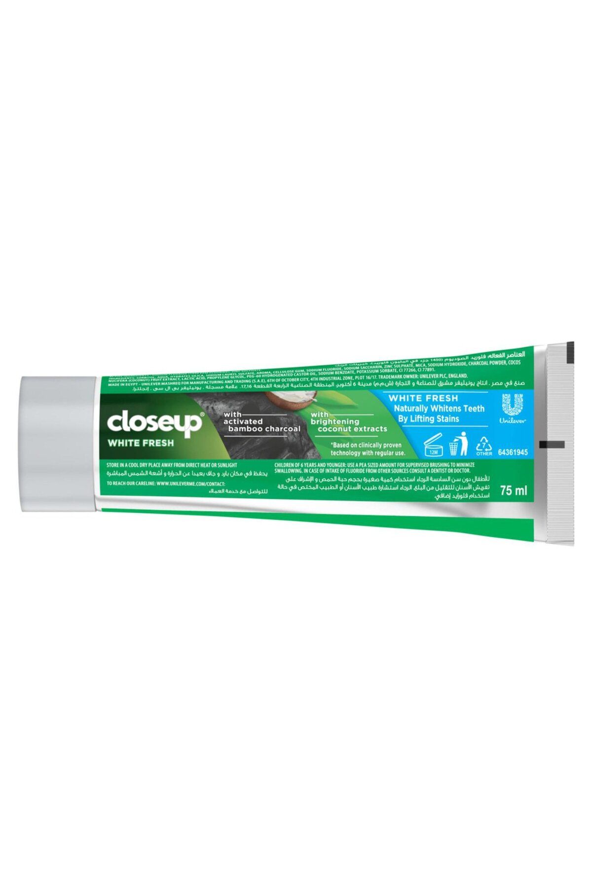 Closeup-White Fresh Charcoal Coco Toothpaste 75 ml 2