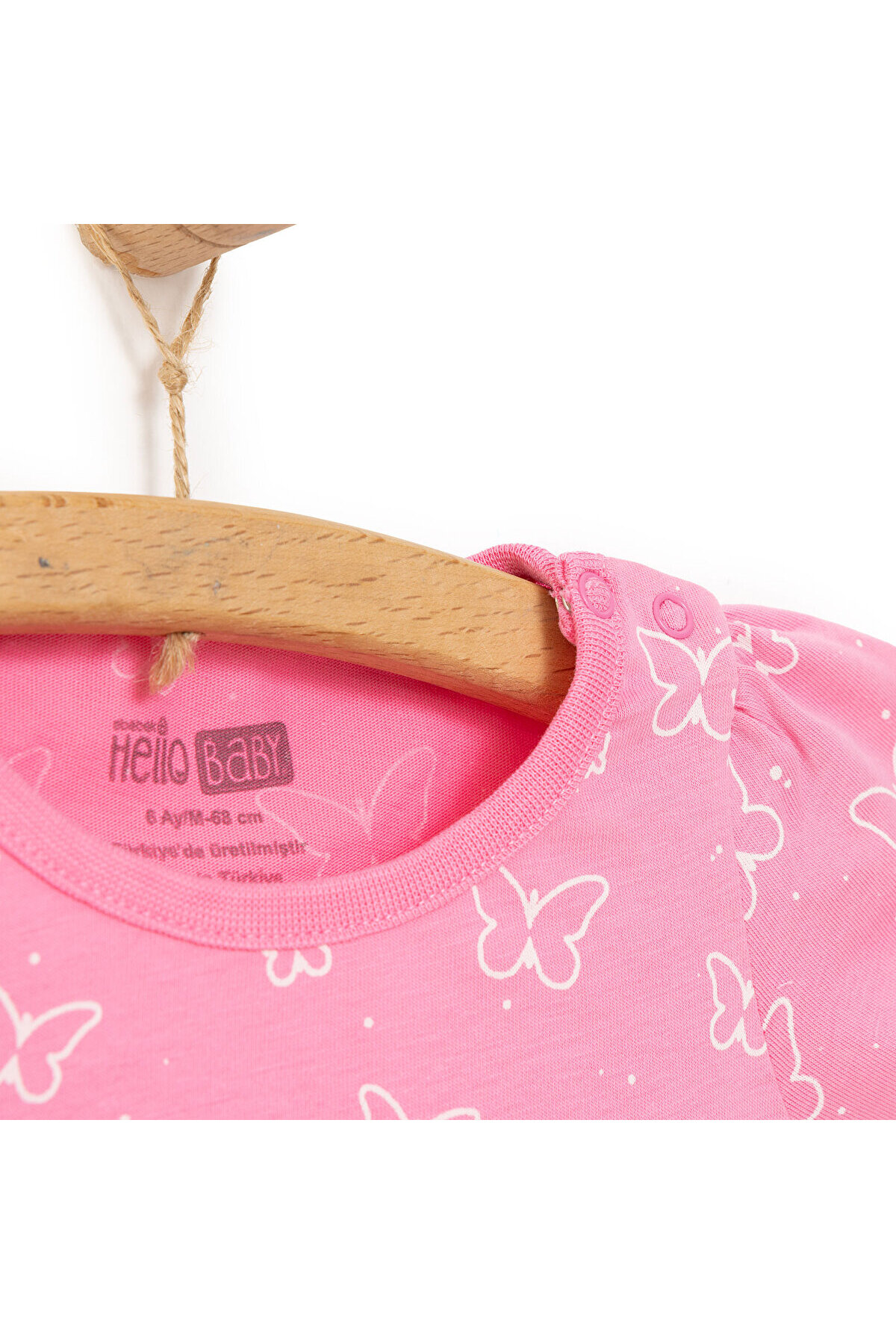 ebebek Hello Baby HelloBaby Kız Bebek Basic Tişört Bisiklet Yaka Kısa Kol Pembe fotoğrafı 3 (önizleme)