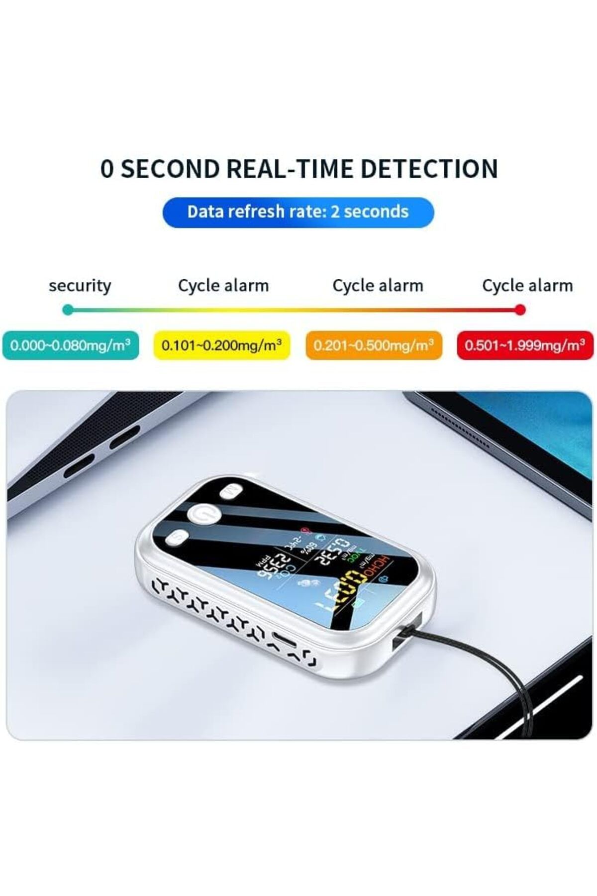 Inkbird-CO2 Detector Upgraded Mini CO2 Monitor Meter Portable Multi-Function 5-in-1 Air Quality Moni 8
