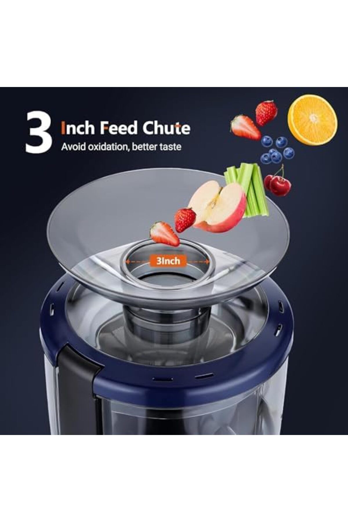 Inkbird-Centrifugal Juicer Extractor, Masticating Squeezer Machine SCJ-001, 800W Powerful Motor, 2-Speed Con 3