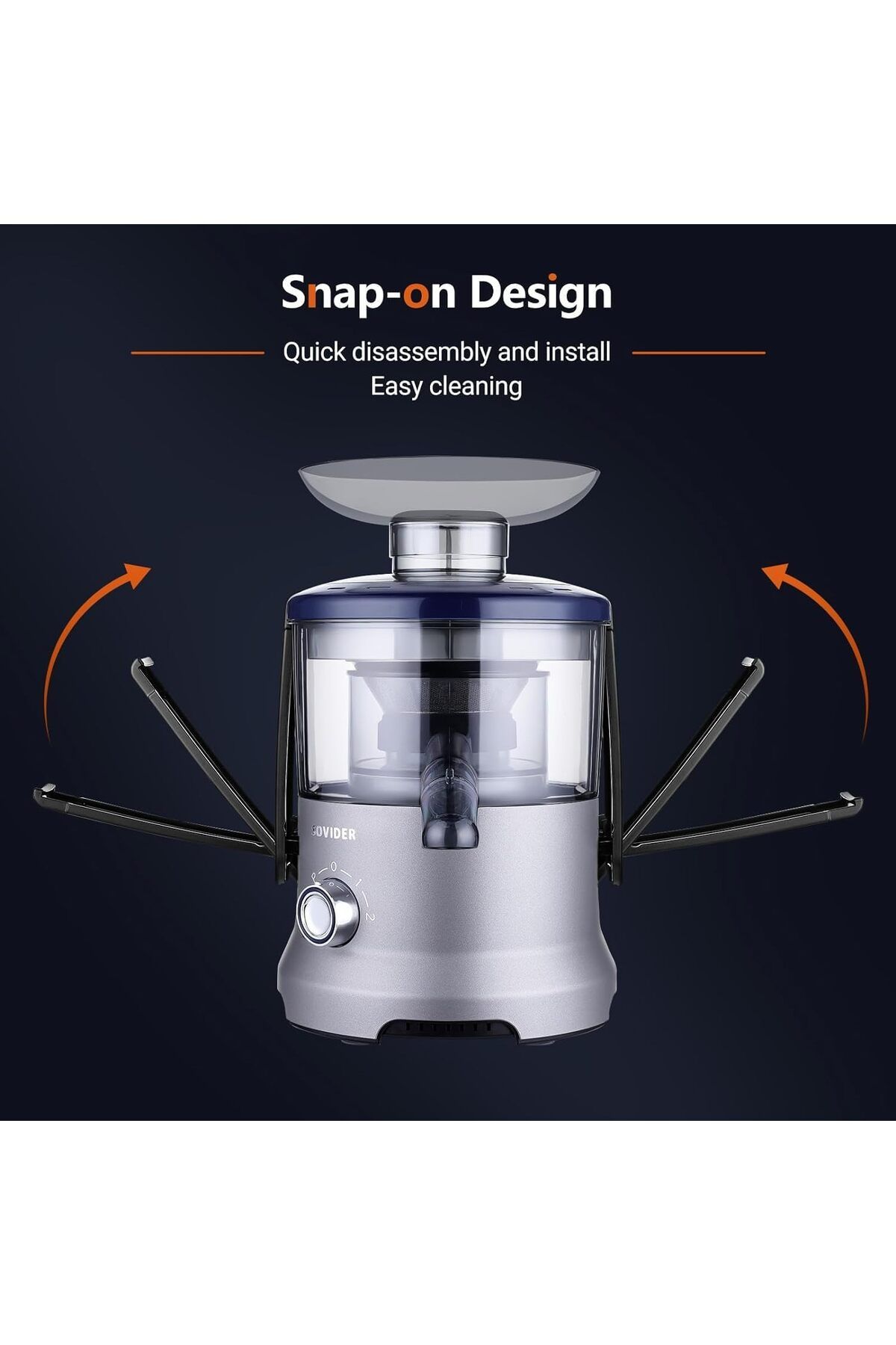 Inkbird-Centrifugal Juicer Extractor, Masticating Squeezer Machine SCJ-001, 800W Powerful Motor, 2-Speed Con 8