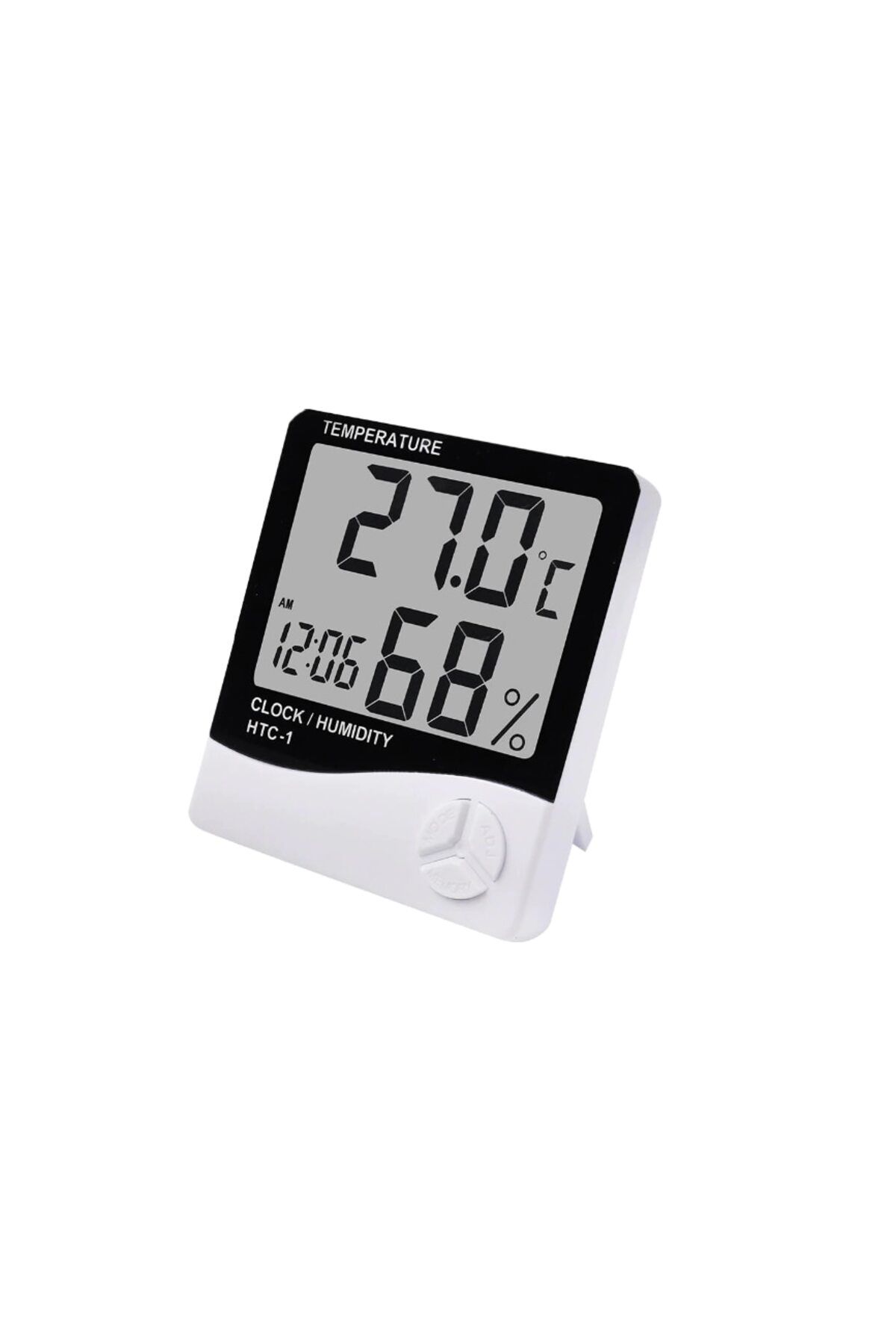 OEM-Digital Thermometer Hygrometer with Clock, LCD Screen, White 4